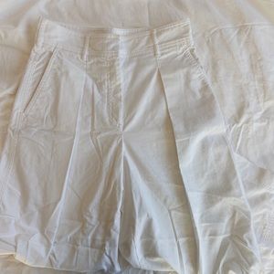 ARITZIA THE GROUP BABATON HIGH WAIST WIDE LEG PLEATED CROP PANT WHITE SIZE 6